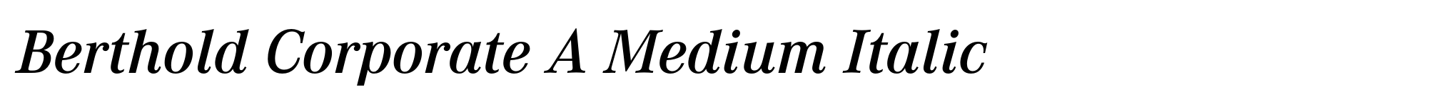 Berthold Corporate A Medium Italic image